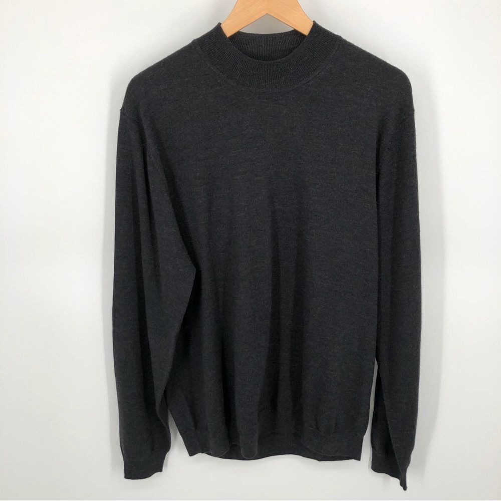 Brooks Brothers Merino‎ Wool Sweater Mens XL Gray